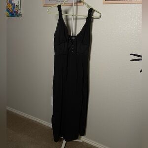 Black corset chiffon dress